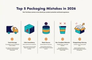 Visual breakdown of the 5 most common packaging mistakes that cost DTC brands thousands