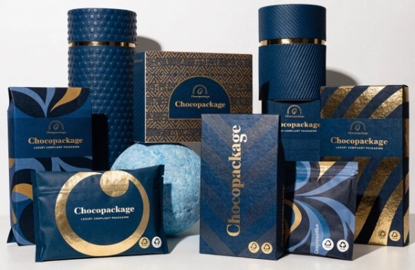 Luxury compliant packaging samples from Choco Package showing premium look with verifiable sustainability certifications