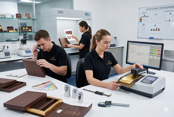 Chocopackage team performing precise color and structural quality control