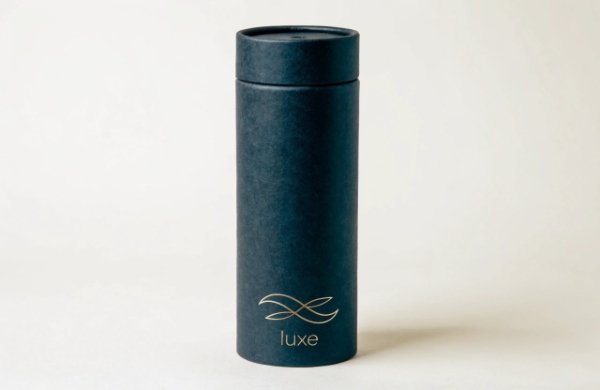 Elegant custom paper tube with secure lock-on lid for CBD or essential oil bottles
