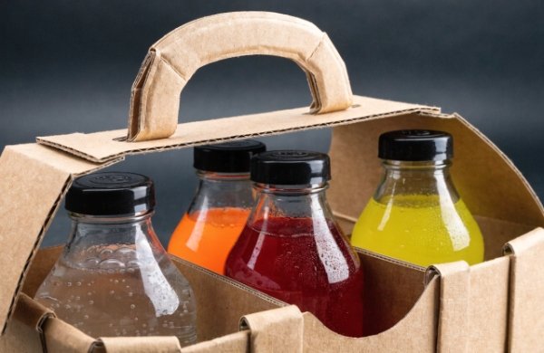 Functional die-cut packaging with integrated handle and easy-tear strip for convenient use