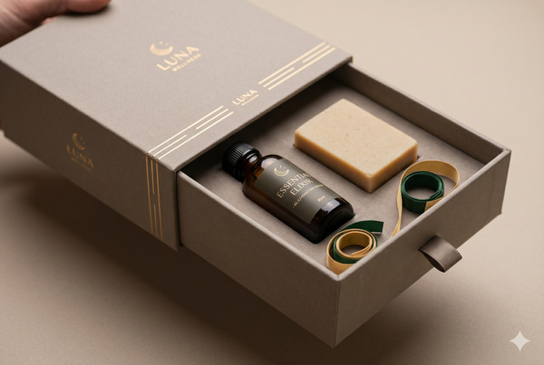 Close-up of the smooth gliding action of a sliding drawer gift box