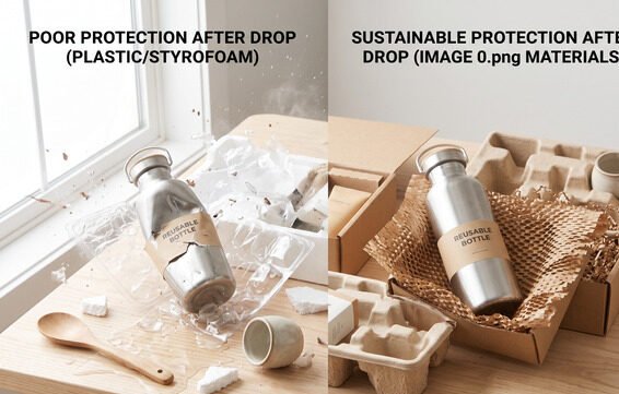 Real shipping drop test comparison of different protective materials