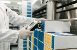 Spectrophotometer measuring color difference in packaging production